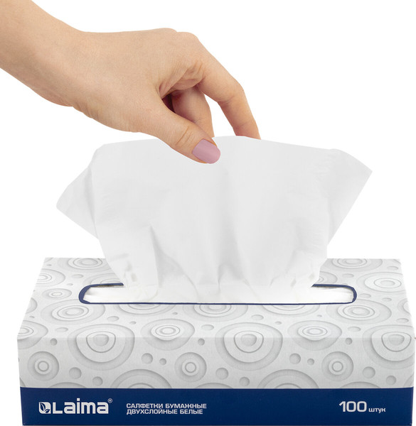 Изображение товара Бумажные салфетки Laima Косметические / 126909 (100шт)