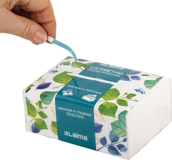 Изображение товара Бумажные салфетки Laima Premium Unit Pack. Косметические / 116357 (200шт)