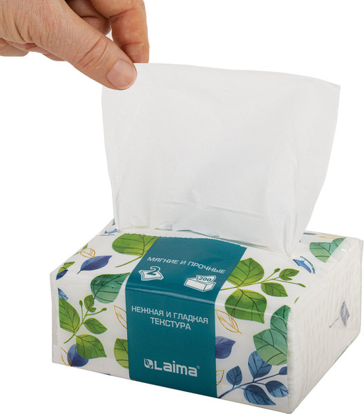 Изображение товара Бумажные салфетки Laima Premium Unit Pack. Косметические / 116357 (200шт)