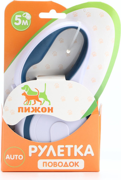 Изображение товара Поводок-рулетка Sima-Land 1741424 (серый/синий)