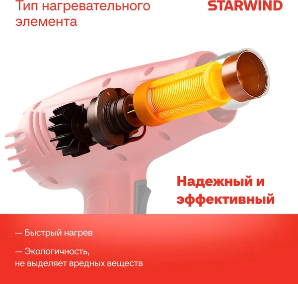 Изображение товара Строительный фен StarWind HG2000S1