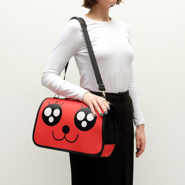 Изображение товара Сумка для животных Sima-Land Веселый жук 6971584 (р.M, красный)