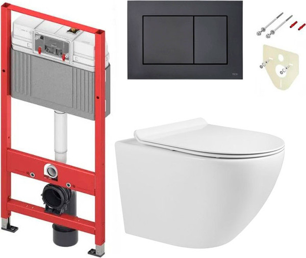 Изображение товара Унитаз подвесной с инсталляцией Grado GD-W203T + TECE 9400414 (с кнопкой смыва)