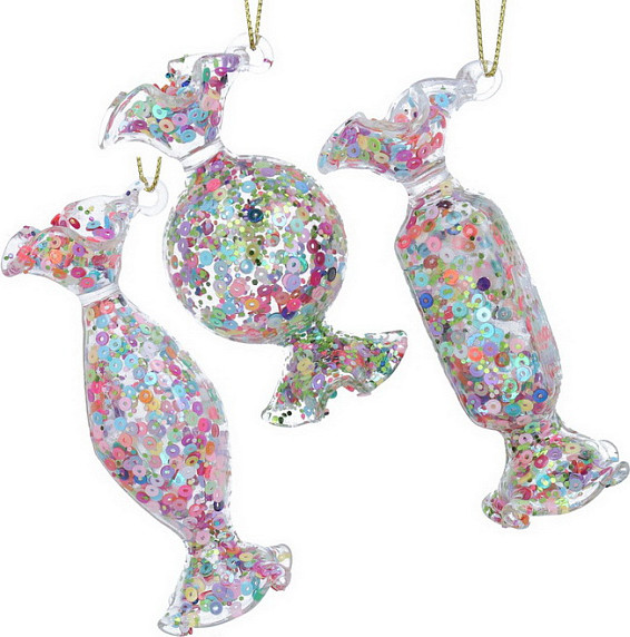 Изображение товара Елочная игрушка Gisela Graham Jolly Christmas Конфеты из блесток / 01218