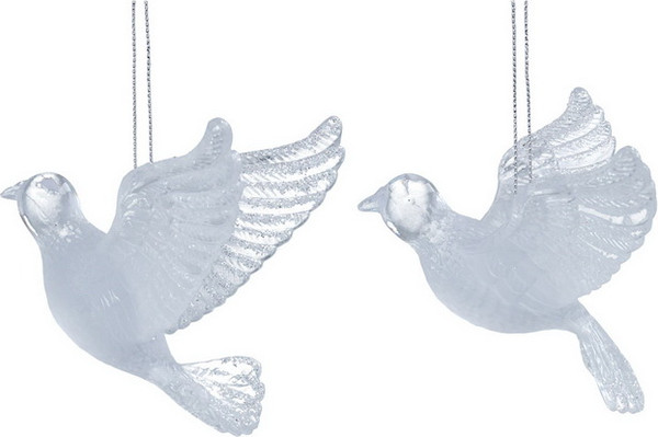 Изображение товара Елочная игрушка Gisela Graham Snowberries Летящий голубь / 15348