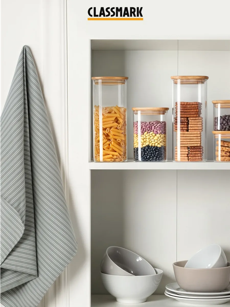 Изображение товара Набор емкостей для хранения Classmark Forstorage для сыпучих продуктов / HD2866 (8шт, бамбук)