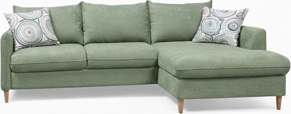 Изображение товара Диван угловой MODULA Мега правый (барса 807 минт/кобайаси 695/опора дуб беленый)