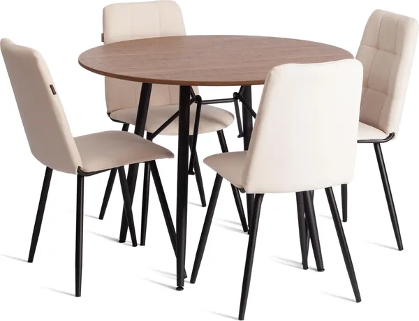 Изображение товара Набор стульев Tetchair Asti Trend (2 шт, молочный/черный)