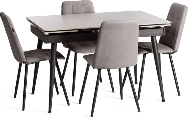 Изображение товара Набор стульев Tetchair Asti Trend (2 шт, серый/черный)