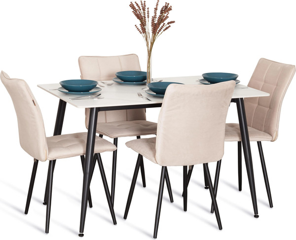 Изображение товара Набор стульев Tetchair Bari LT (2 шт, бежевый/черный)