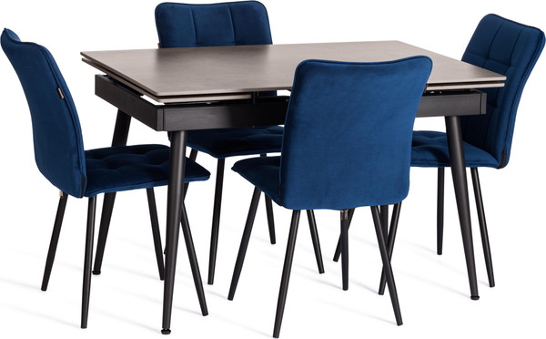 Изображение товара Набор стульев Tetchair Medeo (велюр, синий, 2 шт)