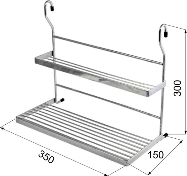 Изображение товара Полка для специй на рейлинг AKS CWJ203В (хром)