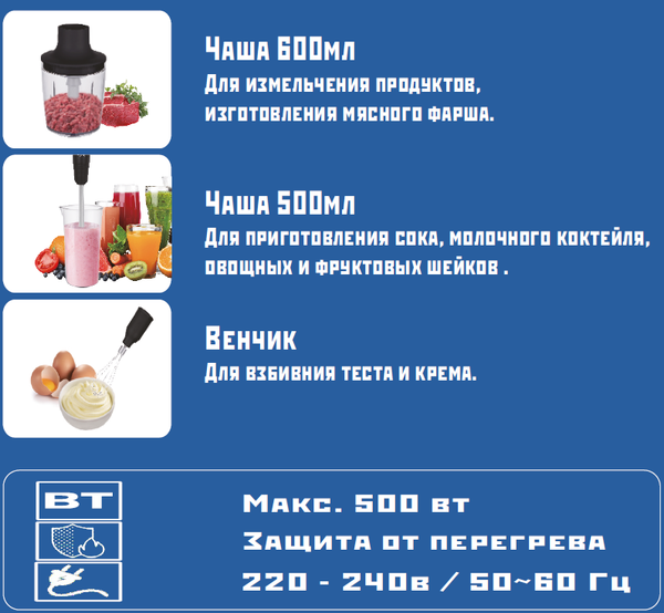 Изображение товара Блендер погружной Renova BS-50K4S1