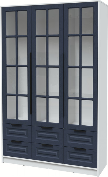 Изображение товара Шкаф с витриной Интерлиния Концепт КТ-ШВ3 Деко (белый платинум/дуб королевский)