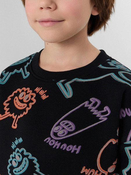 Изображение товара Свитшот детский Mark Formelle 123466 (р.128-64, призраки на черном)