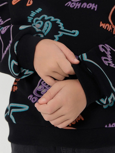 Изображение товара Свитшот детский Mark Formelle 123466 (р.128-64, призраки на черном)