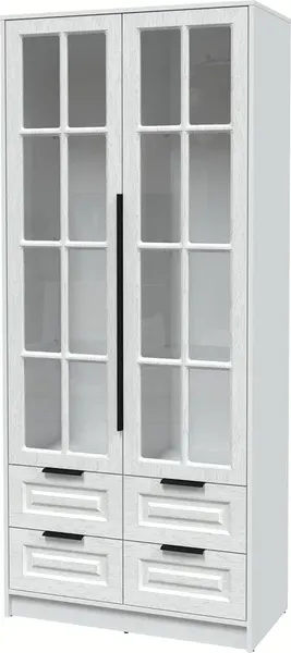 Изображение товара Шкаф с витриной Интерлиния Концепт КТ-ШВ2 Деко (белый платинум/дуб полярный)