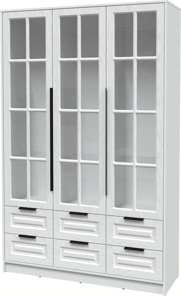 Изображение товара Шкаф с витриной Интерлиния Концепт КТ-ШВ3 Деко (белый платинум/дуб полярный)