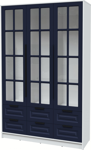 Изображение товара Шкаф с витриной Интерлиния Концепт КТ-ШВ3 Деко (белый платинум/индиго)