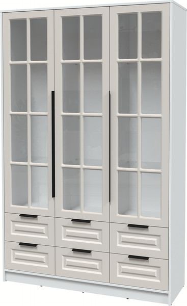 Изображение товара Шкаф с витриной Интерлиния Концепт КТ-ШВ3 Деко (белый платинум/кашемир)
