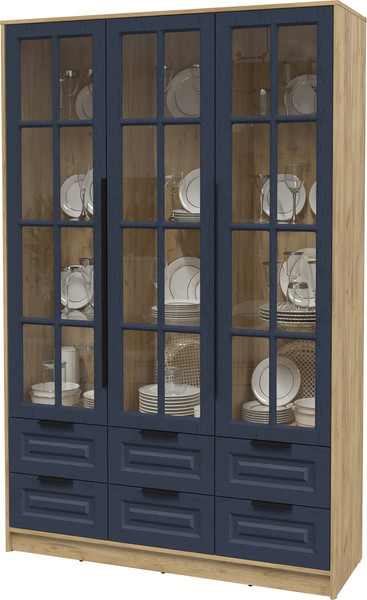 Изображение товара Шкаф с витриной Интерлиния Концепт КТ-ШВ3 Деко (дуб золотой/дуб королевский)