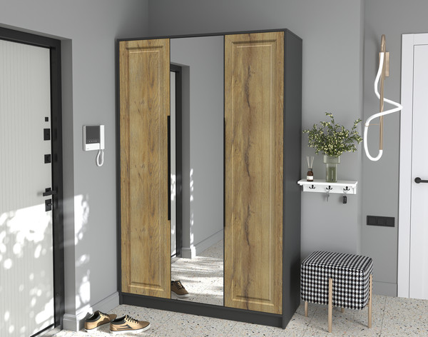 Изображение товара Шкаф Интерлиния Концепт КТ-Ш3з Деко (антрацит/дуб вотан)