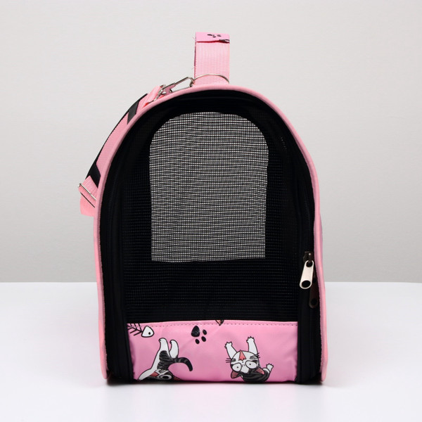 Изображение товара Сумка для животных Sima-Land Играющие котики / 6971606 (р.L, розовый)