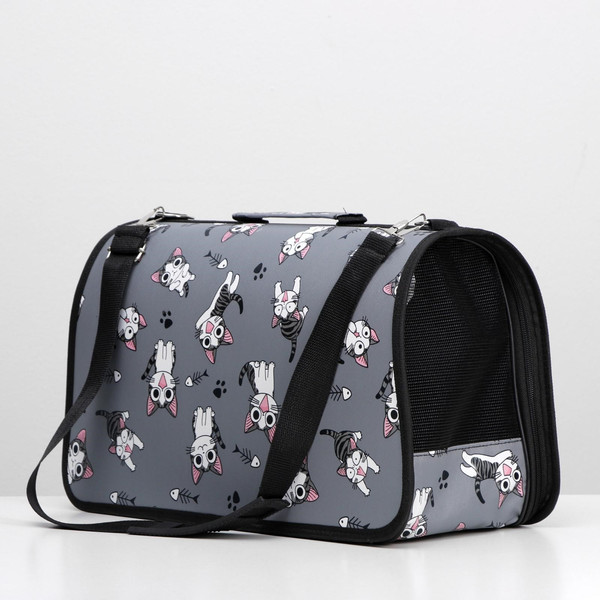 Изображение товара Сумка для животных Sima-Land Играющие котики / 4777616 (р.M, серый)