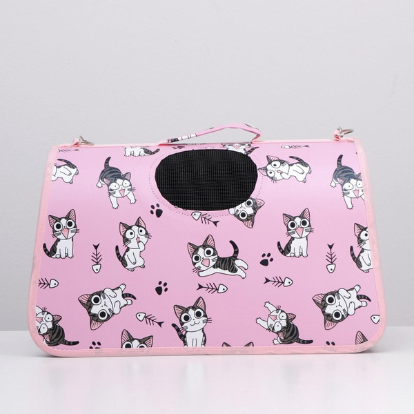 Изображение товара Сумка для животных Sima-Land Играющие котики / 3679630 (р.M, розовый)