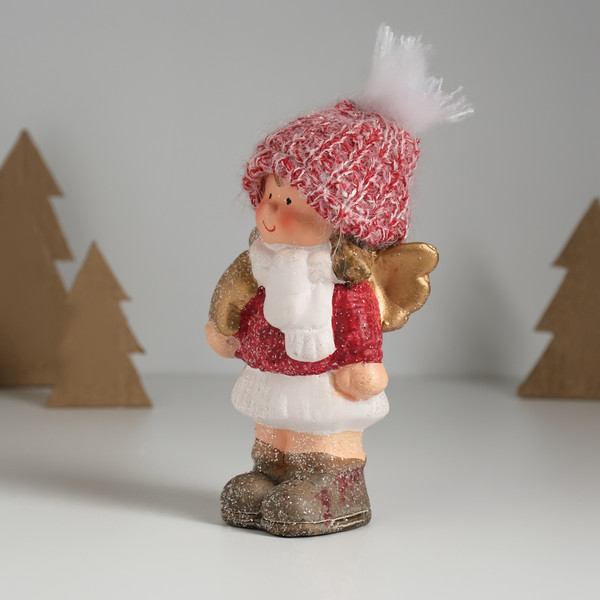 Изображение товара Статуэтка Sima-Land Девочка-ангел в красном наряде со звездочкой / 10470421