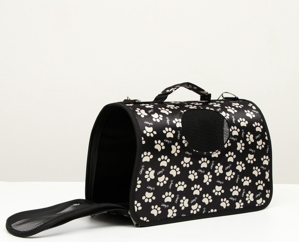 Изображение товара Сумка для животных Sima-Land Лапки Happy / 6971578 (р.М, черный)