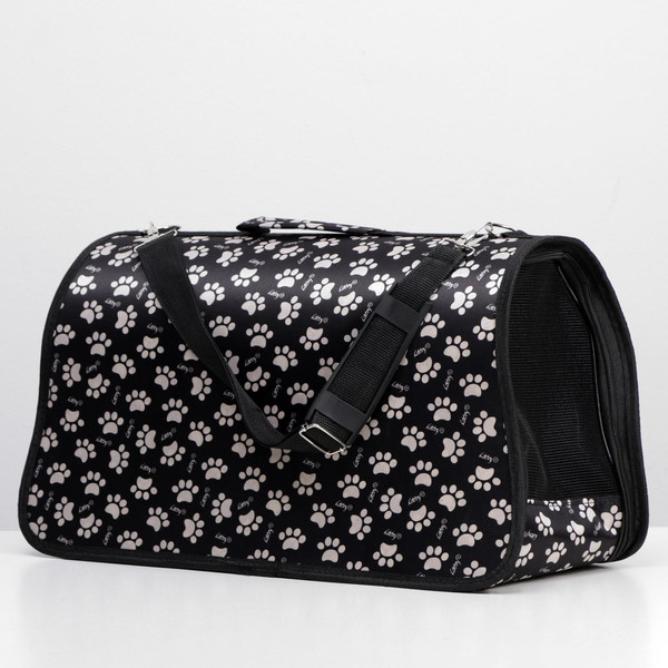 Изображение товара Сумка для животных Sima-Land Лапки Happy / 3679631 (р.L, черный)