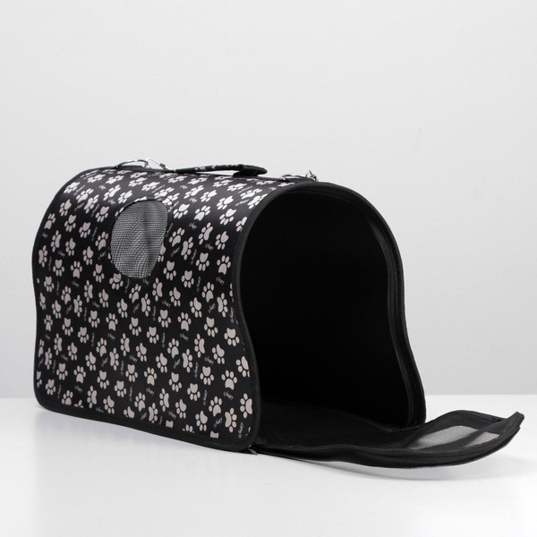 Изображение товара Сумка для животных Sima-Land Лапки Happy / 3679631 (р.L, черный)