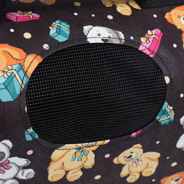 Изображение товара Сумка для животных Sima-Land Медведи на черном фоне / 7984423 (р.M)