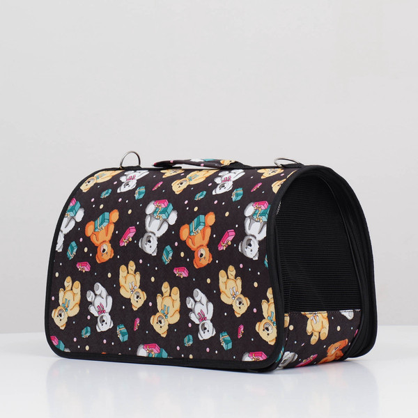 Изображение товара Сумка для животных Sima-Land Медведи на черном фоне / 7984423 (р.M)