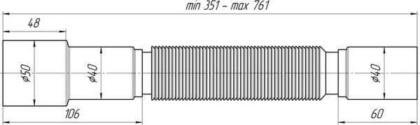 Изображение товара Слив (гофра) Ани Пласт К 406 40x40/50