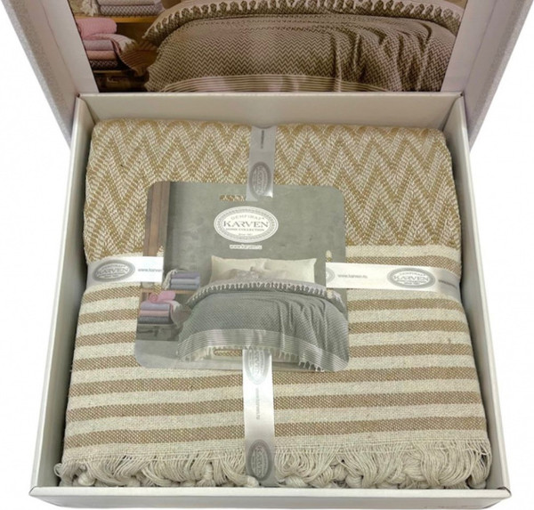 Изображение товара Покрывало Karven Zigzag Евро 210x230 / Y1048 Bej