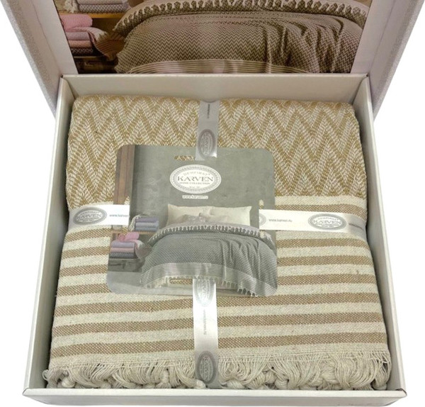 Изображение товара Покрывало Karven Zigzag Евро 210x230 / Y1048 Bej