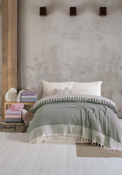 Изображение товара Покрывало Karven Zigzag Евро 210x230 / Y1048 Bej