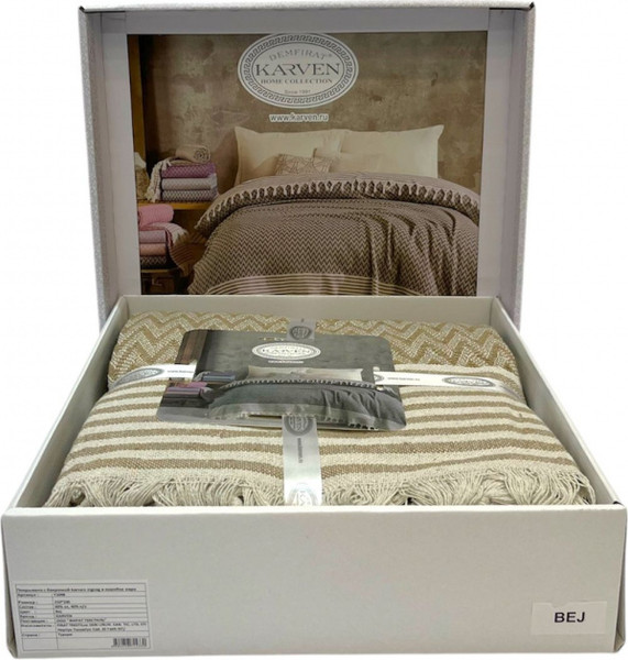 Изображение товара Покрывало Karven Zigzag Евро 210x230 / Y1048 Bej