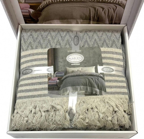 Изображение товара Покрывало Karven Zigzag Евро 210x230 / Y1048 Gri