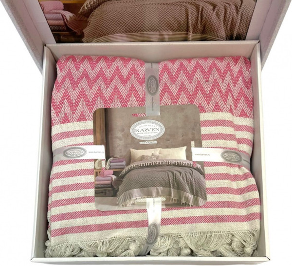 Изображение товара Покрывало Karven Zigzag Евро 210x230 / Y1048 Pembe