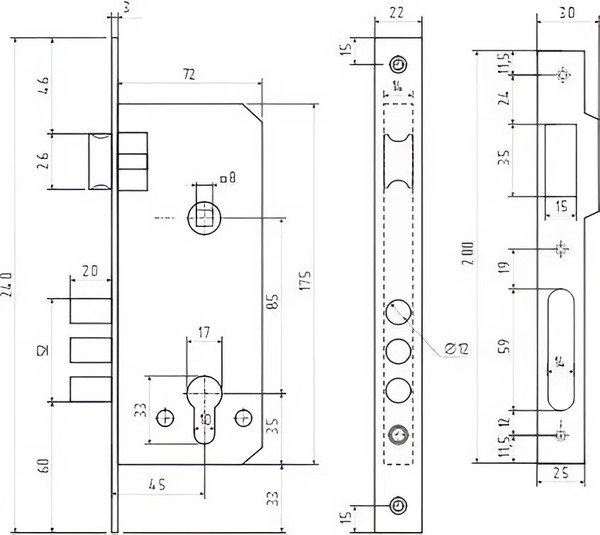 Изображение товара Комплект дверной фурнитуры FM HP -85.0423 CR (с цилиндровым механизмом)