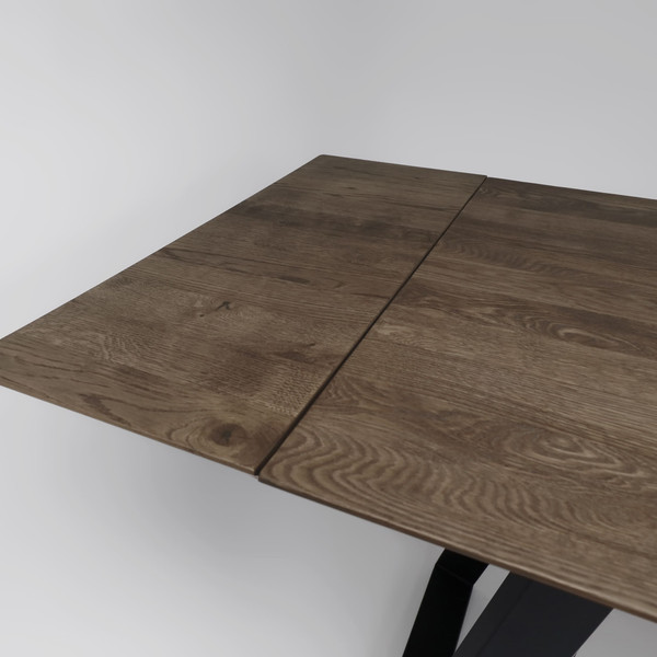 Изображение товара Обеденный стол ОКА Сангай раздвижной 136-196x80x75 (дуб галифакс/черный)