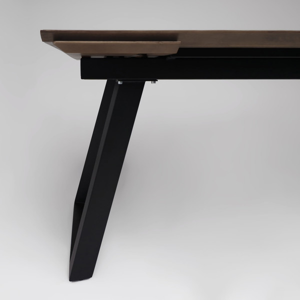 Изображение товара Обеденный стол ОКА Сангай раздвижной 136-196x80x75 (дуб галифакс/черный)