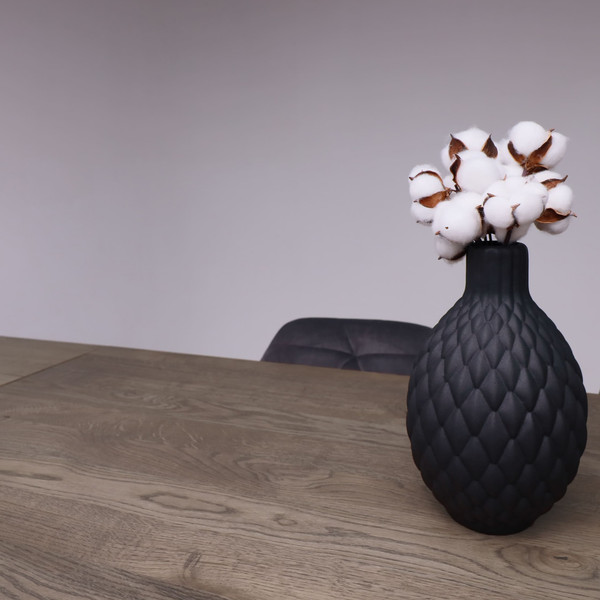 Изображение товара Обеденный стол ОКА Сангай раздвижной 136-196x80x75 (дуб галифакс/черный)