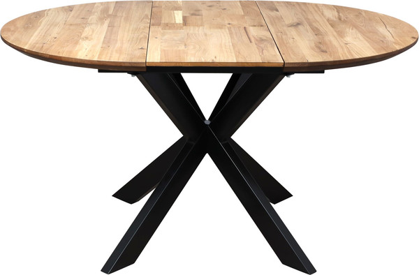 Изображение товара Обеденный стол ОКА Раунд раздвижной d110-150x75 (дуб натуральный/черный)