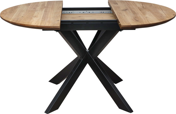 Изображение товара Обеденный стол ОКА Раунд раздвижной d110-150x75 (дуб натуральный/черный)