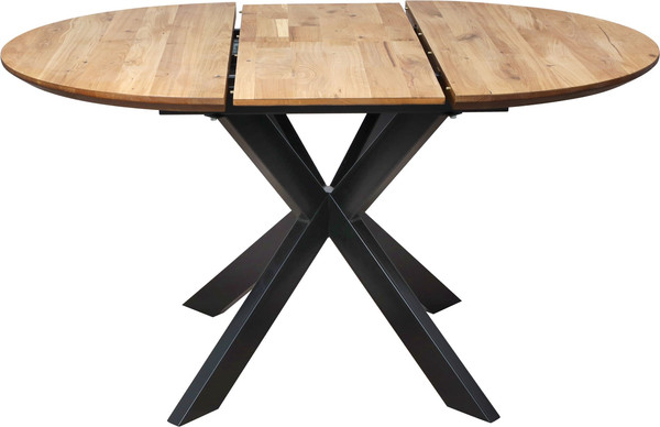 Изображение товара Обеденный стол ОКА Раунд раздвижной d110-150x75 (дуб натуральный/черный)