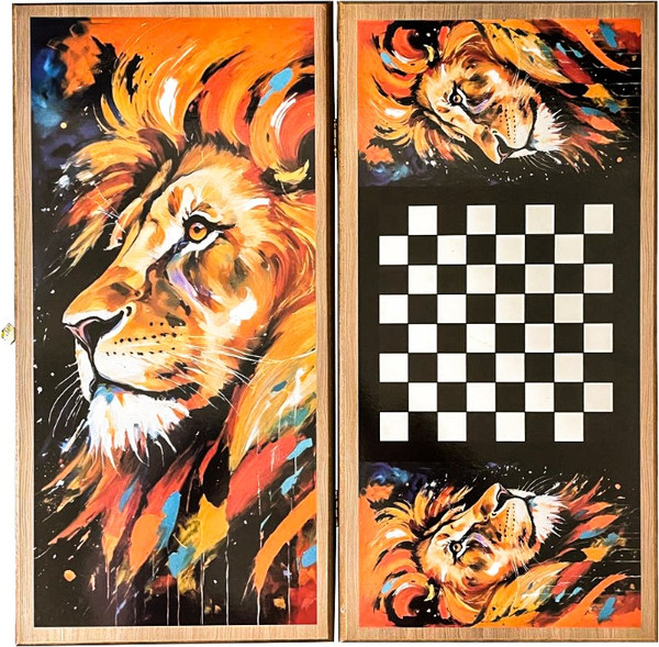 Изображение товара Набор настольных игр Partida Сирия. Король Лев средние. Нарды, шашки / rasking50